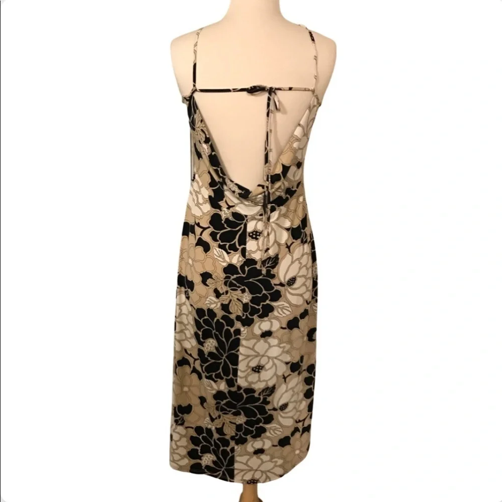 BCBG MAXAZRIA Cross back halter straps summer dress sz L - Picture 2 of 6
